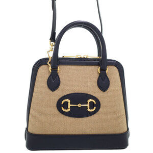 Gucci Horsebit 1955 Top Handle Bag beige tan Black